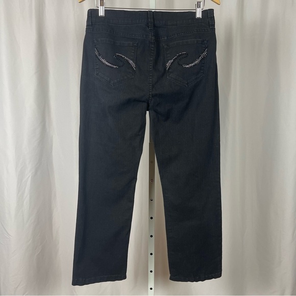 NYDJ Size 10 Lift Tuck Straight Leg Gemstone Gems Jeans High Rise Tummy Control - Picture 2 of 11